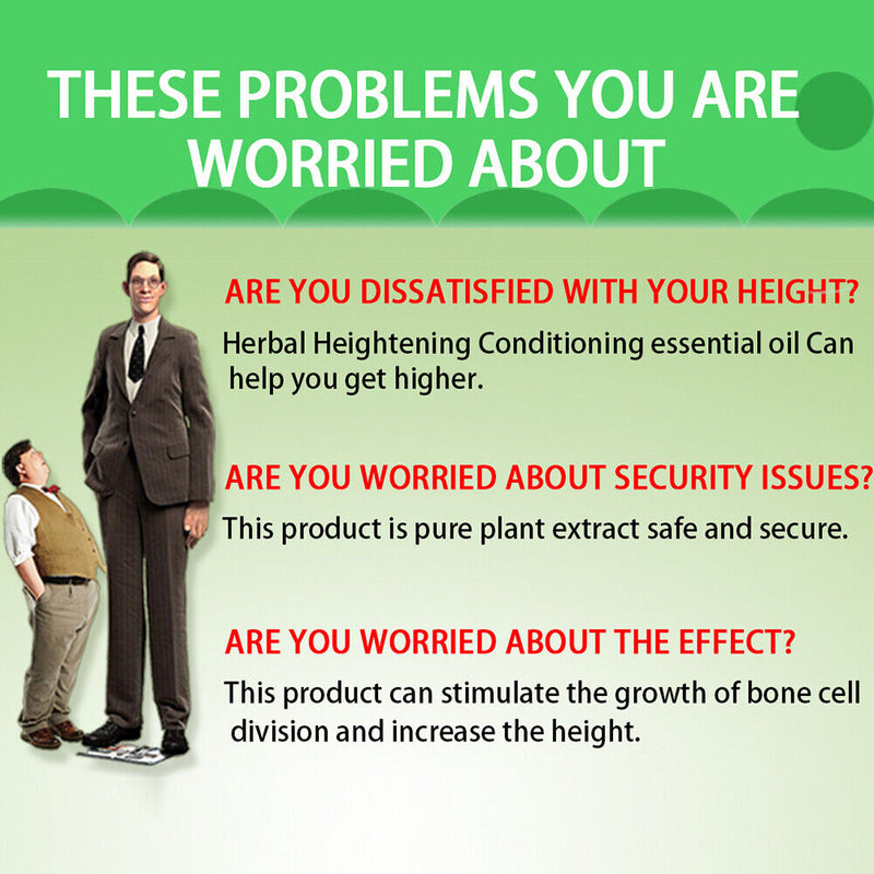 Increase Height Essential Massage Oil Grow Tall Promote Blood Circulation Newly