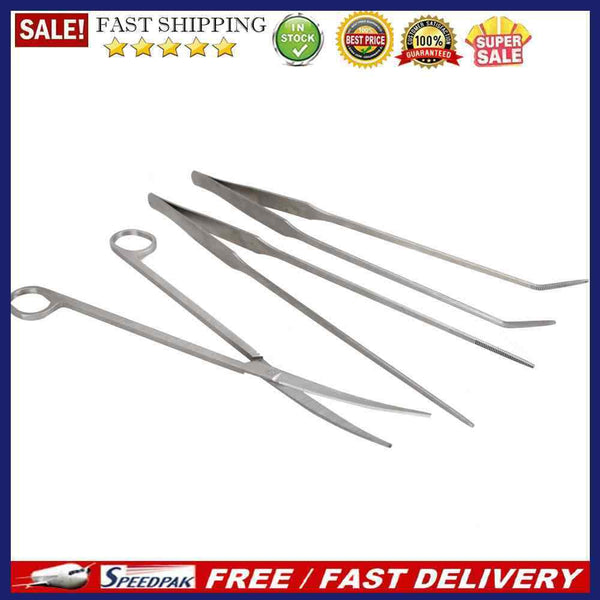 3 IN 1 Aquarium Aquatic Plants Long Handle Scissors Tweezers Trim Tool Set