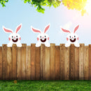 Fence Peeker - Easter Bunny Peeking Fence Signs for Patio Wall Holiday Craft
