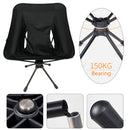 Portable Camping Chair-Outdoor Lightweight Folding Rotatable Chair (Black)