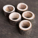 Christmas Patterned Wooden Napkin Rings, Rustic Wooden Napkins