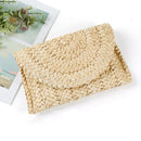 Women Corn Skin Clutch Straw Woven Female Wallet Casual Purse Cosmetic Handbags