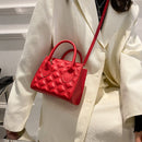 Women Fashion Lattice Embossing Mini Shoulder Bags Casual PU Leather Handbags