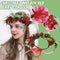 Artificial Red Holly Berry Christmas Decor Wire Bundle Garland Wreath Adjustabl`