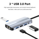 USB 3.0 Docking Station Gigabit Ethernet 4K HDMI USB Type-C Hub For Laptop PC