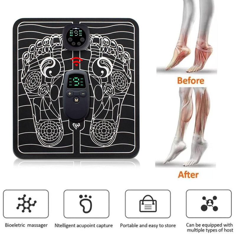 Blood Muscle Circulation Stimulator Mat 15-Level EMS Electric Foot Massager-Pad