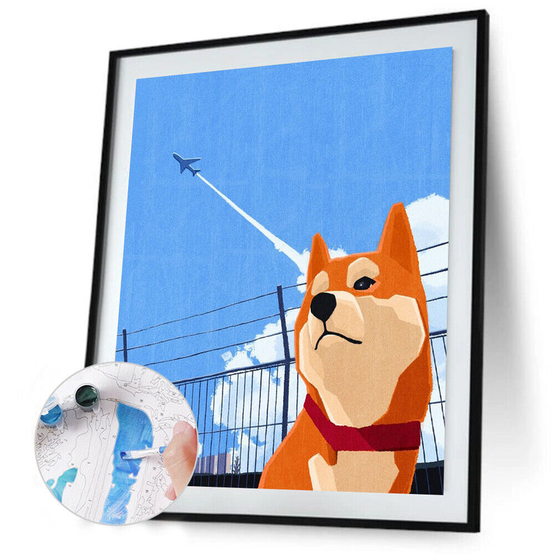 Oil Paint Dog By Numbers Coloring Picture Digital Drawing