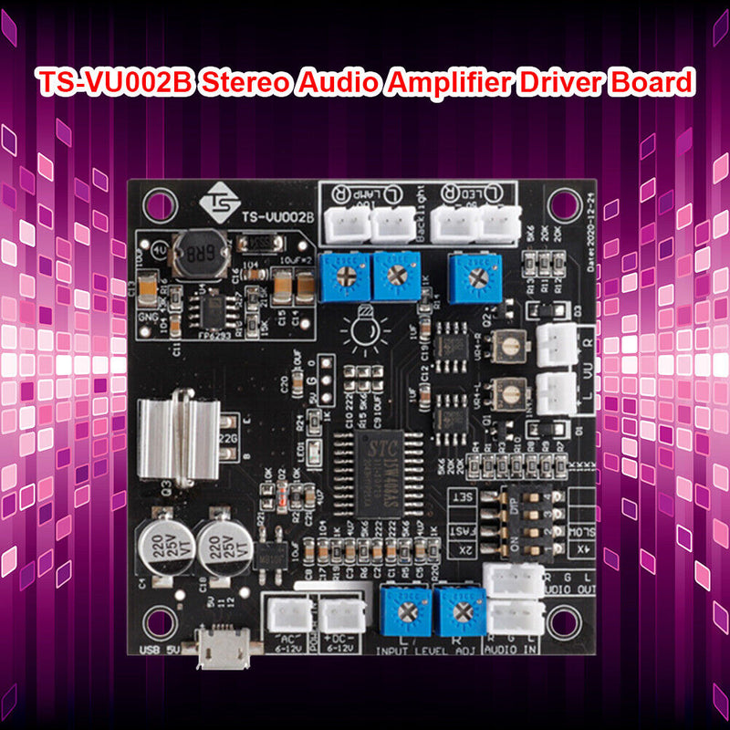 TS-VU002B Stereo Audio Amplifier Driver Board Adjustable DB VU Level Meter Newly