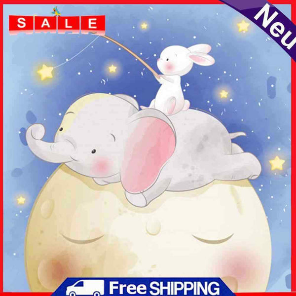 5D DIY Diamond Painting Baby Elephant Full Round Drill Mosaic Art Picture Decor