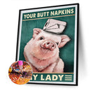 Diamond Painting 5D Pig DIY Full Round Drill Rhinestone Home Decoration Handw