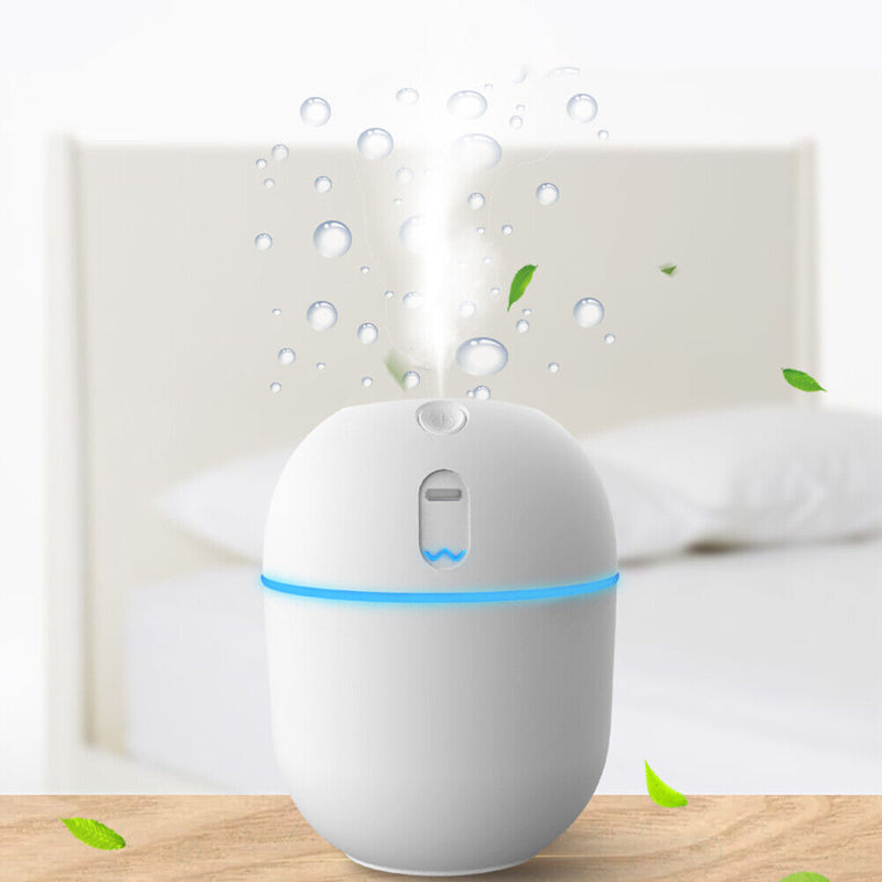 200ml Mini Air Humidifier LED Light USB Essential Oil Diffuser (White)