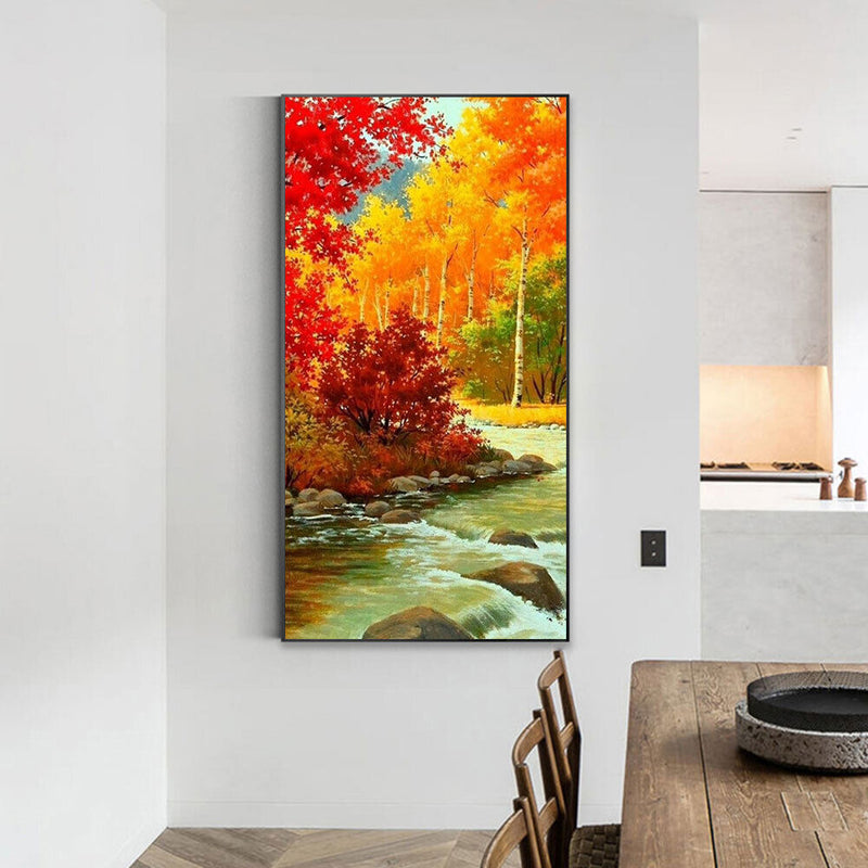 Autumn Maple Forest Oil Paint By Numbers Kits DIY Craft Coloring Home Drawing