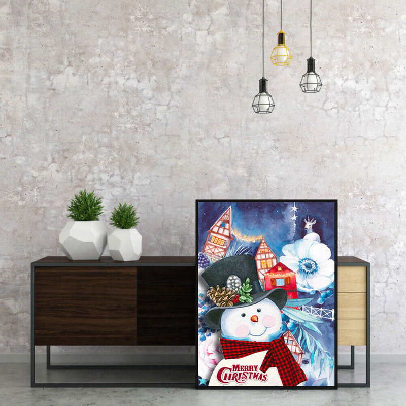 Acrylic Oil Painting By Numbers Cute Snowman Digital Picture Art Home Wall Decor