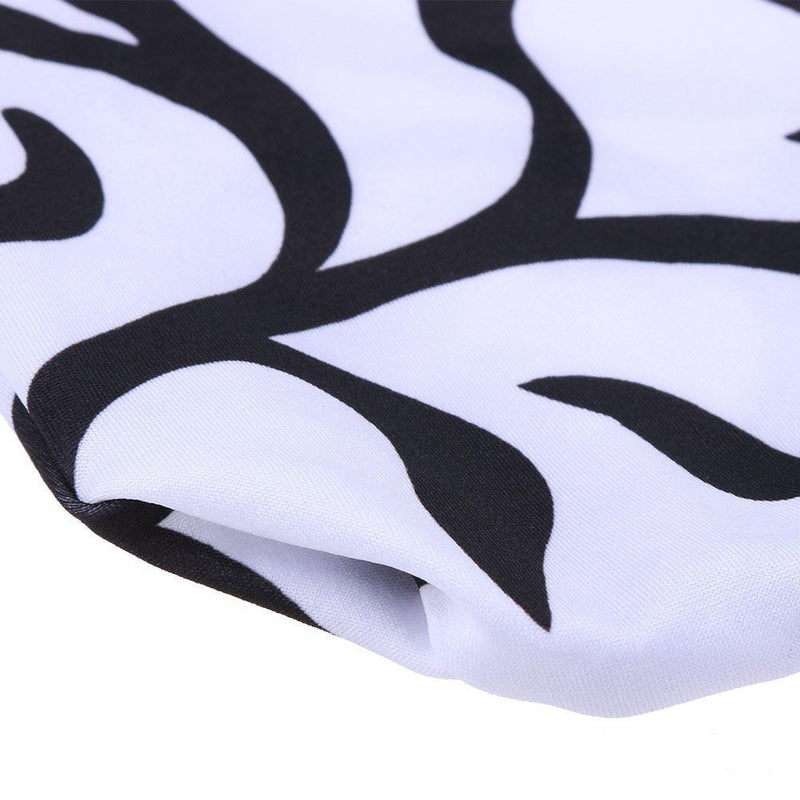 Removable Printing Pattern Elastic Home Hotel Dining Chair Covers(Black)