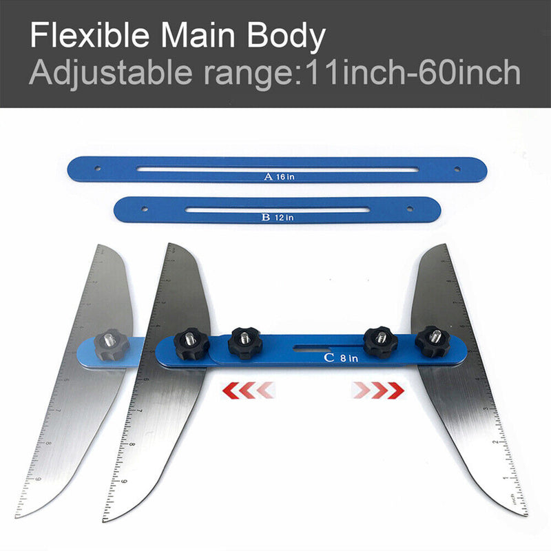 Stair gauge measuring ruler for stair steps partitions