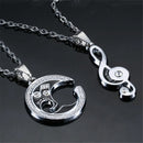 Day Gift Fashion Women Men Musical Note Couple Necklace Pendant Moon