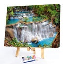 Waterfall Scenery Canvas Painted Oil Paint By Numbers DIY Wall Art Modern Decor