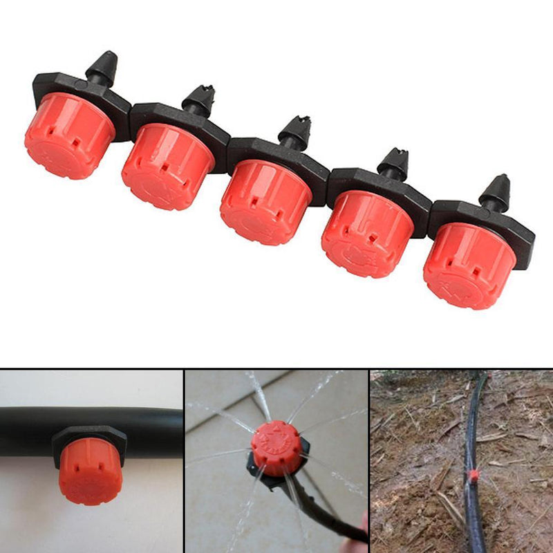 100pcs Micro Flow Drip Head 1/4" Adjustable Hose Garden Drip Water