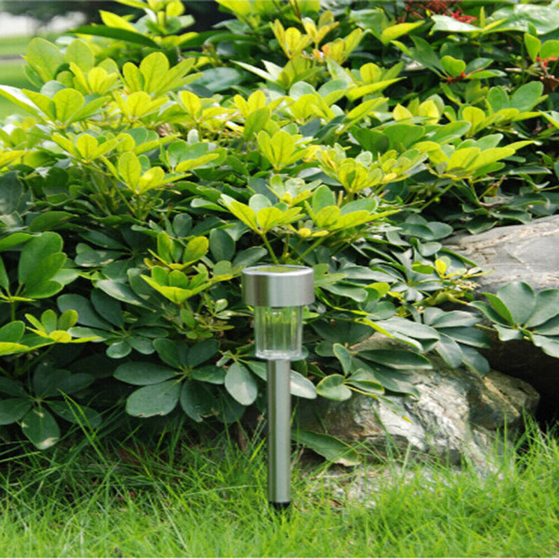 10x LED Solar Lawn Lamp Garden Pathway Yard Bollard Light (Warm Light) Newly