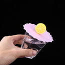 Transparent Cherry Silicone Cup Cover Heat-Resistant Dust Leak Proof Lid Cartoon