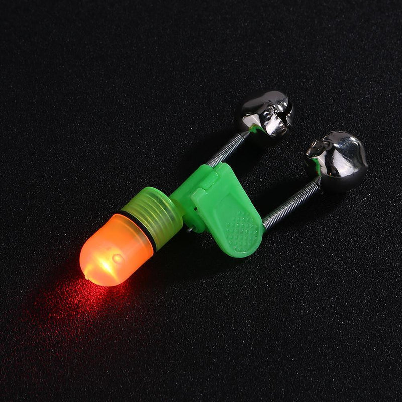 10pcNight Fishing Rod Tip Night Light Twin Bell Ring Fishing Bait Alarm Red