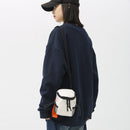 Unisex Nylon Crossbody Bag Street Hip Hop Shoulder Small Phone Pack (White)