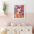 5D DIY Diamond Painting Big-Eyed Girl Cat Full Drill Rhinestone Mosaic Art Kit