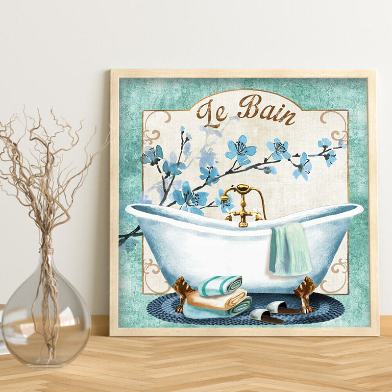 Frameless Oil Paint By Numbers DIY Classical Bathtub Picture Craft Kit for Home