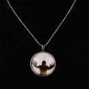 Fashion Women Men Luminous Halloween Pattern Pendant Chain Necklace (A)