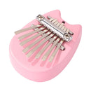 Portable Mini Cute Cat 8-Key Pine Wood Plate Kalimba Finger Practice Mbira Sanza
