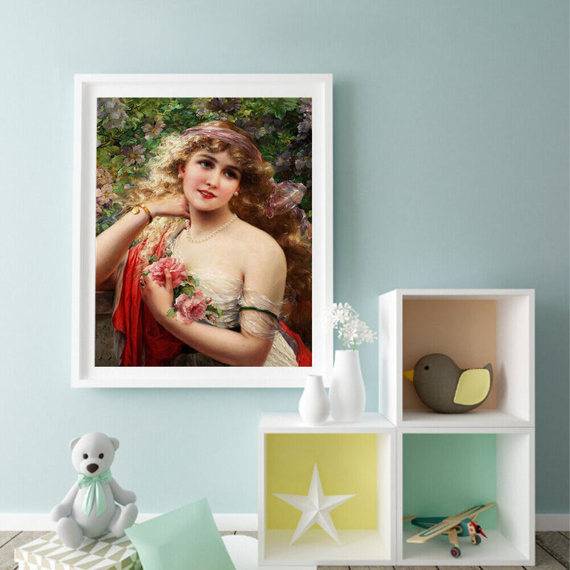 Noblewoman Oil Paint By Numbers Kit DIY Acrylic Painting on Canvas Frameless