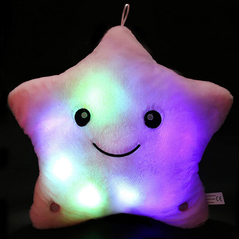 Luminous Pillow Star Cushion Stuffed Plush Colorful Household Night Light T