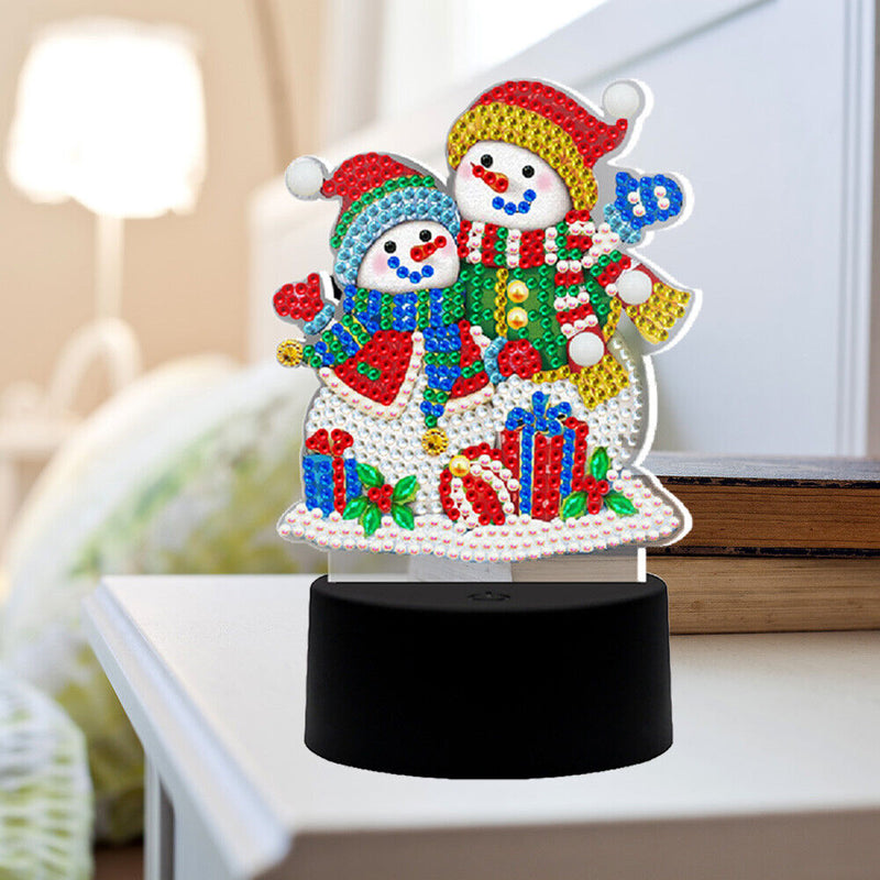 LED Lamp DIY Rhinestone Cross Stitch Home Decor Mosaic Handmade Gift Orname