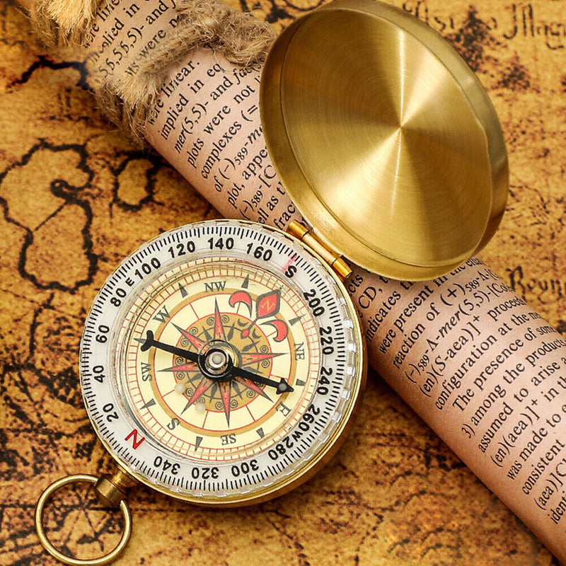 Waterproof Mini Portable Copper Navigation Flip Compass for Outdoor Activit