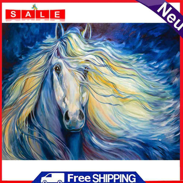 5D Rhinestone Pictures DIY Flowing Horse Full Round Drill Diamond Painting Kit