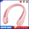 Mini Neck Fan USB Rechargeable Bladeless Fan Neck Air Conditioner (Pink)