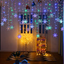 4m LED Snowflake Icicle Lamp Curtain String Lights Christmas (US Colorful)