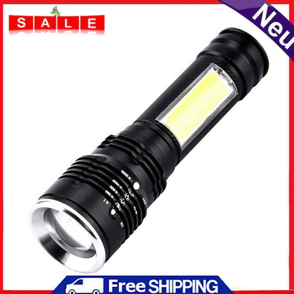 Outdoor Strong Light Long-Range Emergency COB Dimming Flashlight Camping Torch