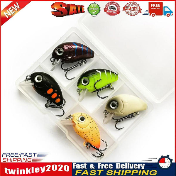 5pcs Mini Crankbait Fishing Lures 3cm 2.05g Artificial Wobblers Hard Bait Newly
