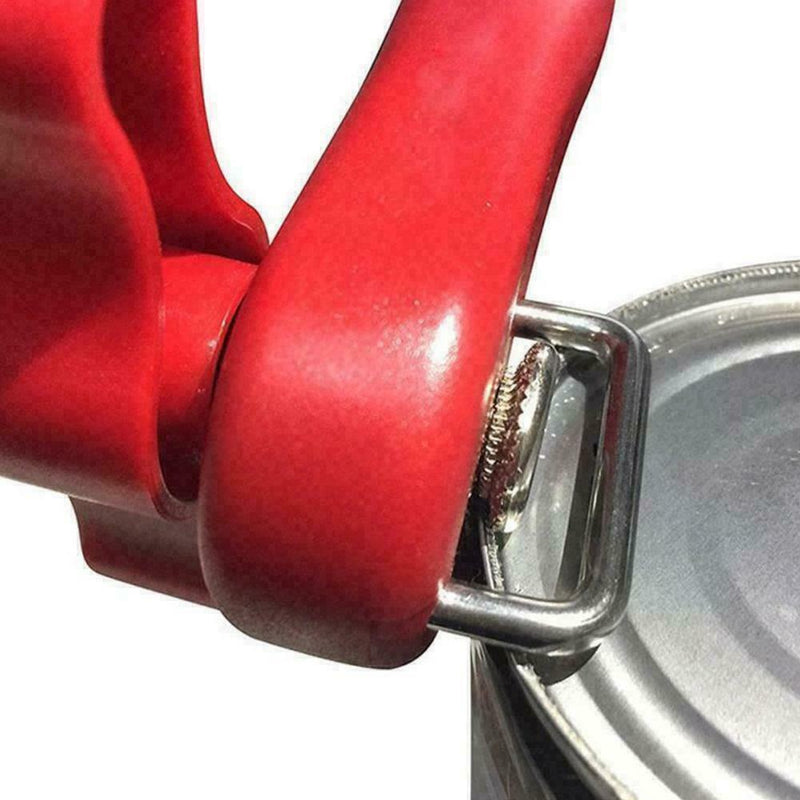 Red Manual Can Opener Safe Cut Lid Edge Smooth Side Q4N3 Professional G8V4