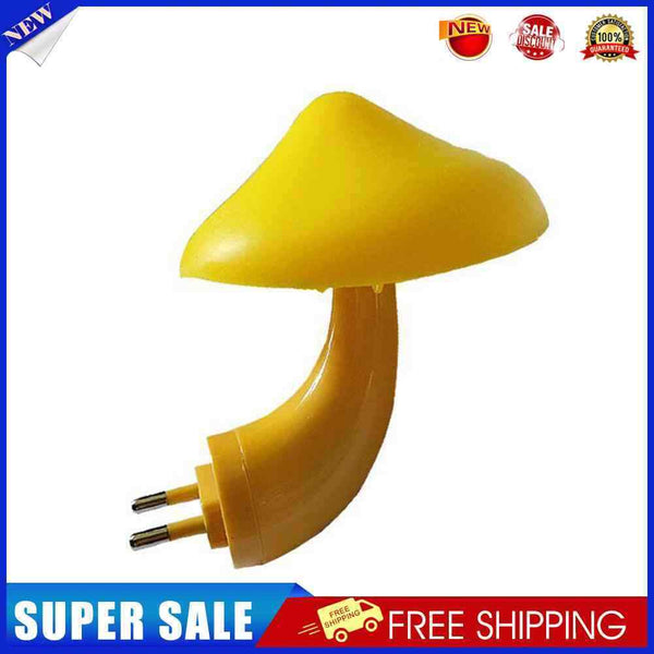 Mushroom Night Light Decor Light-control Sensor Wall Socket Lamp for Room (EU)