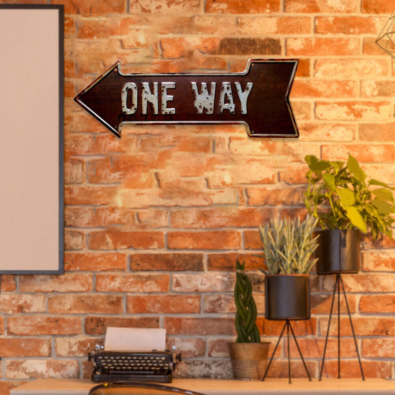 ONE WAY Metal Retro Tin Sign Art Poster Iron Painting Home Decor Accessories
