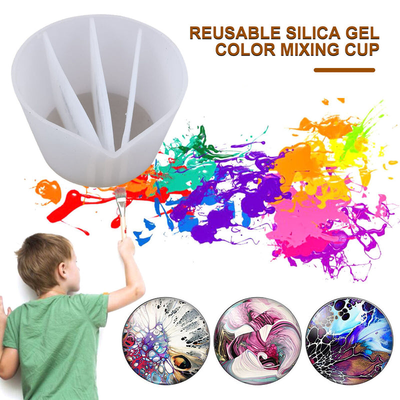 Split Color Mixing Cups for Paints 2/3/4/5 Channels Pouring Cup - Acrylic P