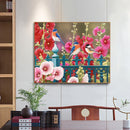 Fence Birds Flowers Oil Paint By Numbers Kit DIY Acrylic Painting on Canvas Arts