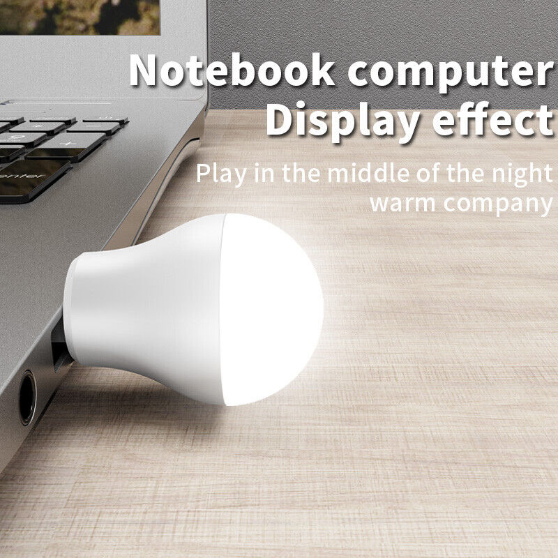 USB Night Bulb Portable Small Book Lamps LED Reading Light (White Light) Newly