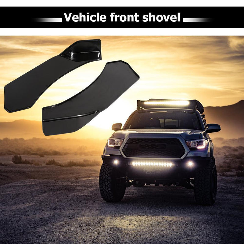 Universal Car Front Bumper Lip Splitter Chin Spoiler Glossy Black Left+Right