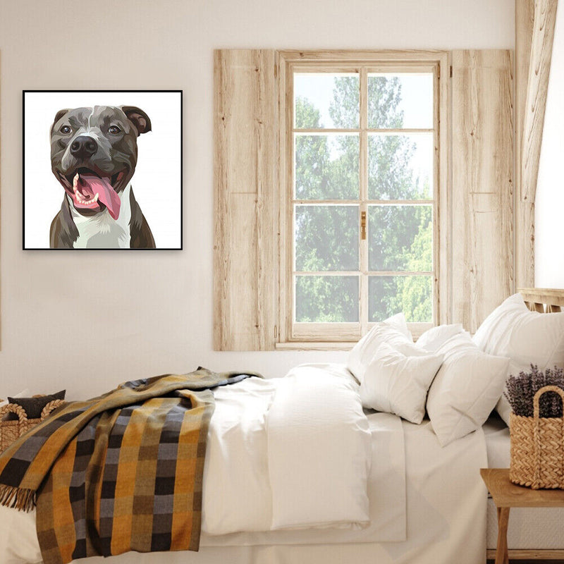 Animals Paint By Numbers Frameless DIY Handmade Picture On Canvas (Dog)