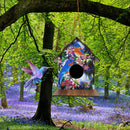 Hanging Bird House DIY Diamond Painting Wooden Bird Nest Shelter for Garden