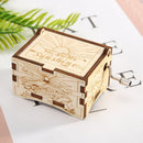 Retro Carved Wooden Manual Music Box Hand Cranked Birthday Gifts Home Ornaments