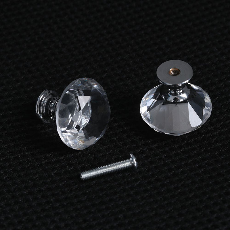 Door Knobs Cupboard Pulls Diamond Shape Pull Handle Crystal Glass Knobs